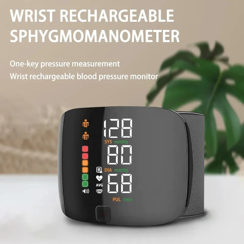 Slimme polsbloeddrukmeter – elektronische draagbare tonometer met spraakfunctie