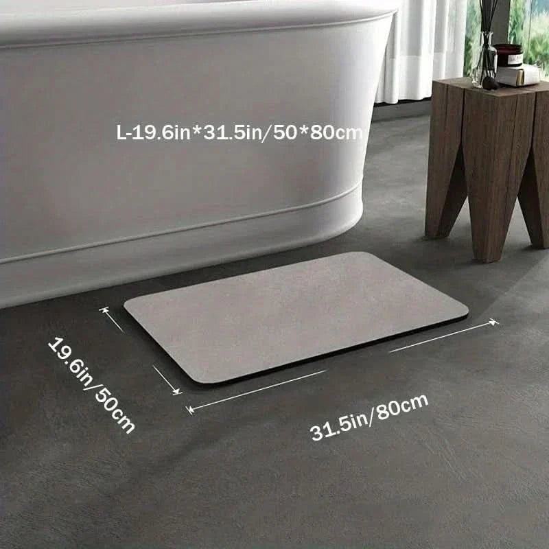 Sneldrogende antislip badmat van diatomeeënaarde