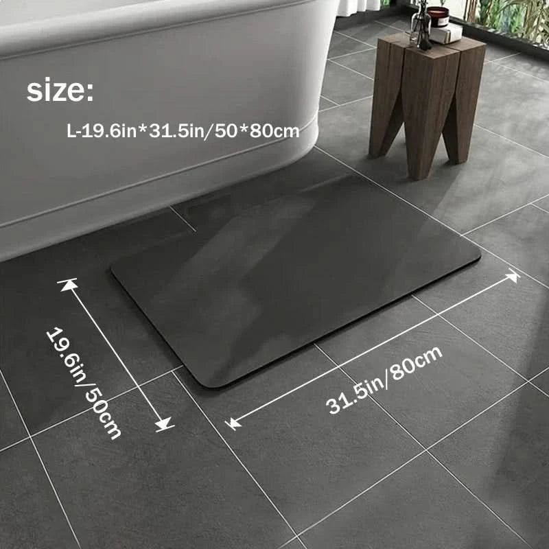 Sneldrogende antislip badmat van diatomeeënaarde