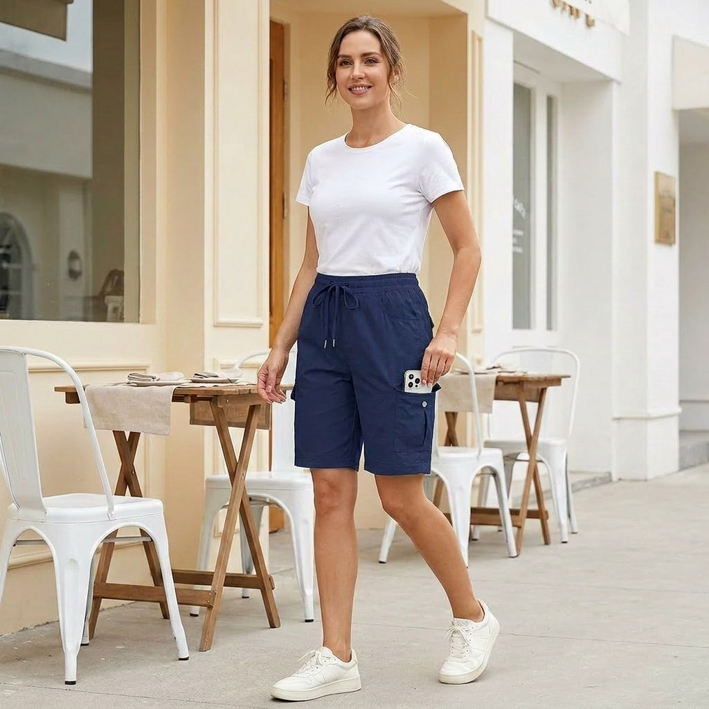 Sneldrogende cargoshorts met 6 zakken voor dames