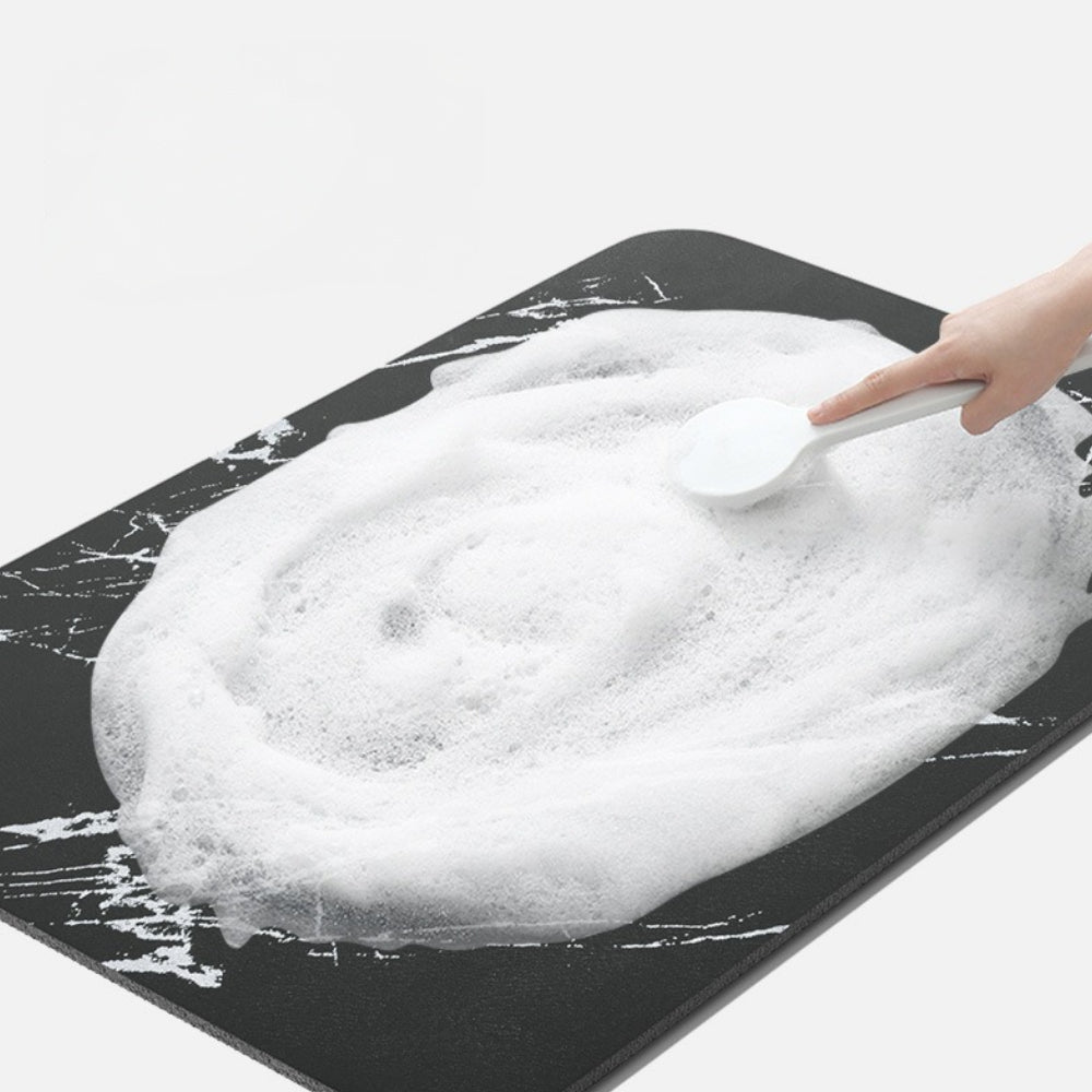Sneldrogende diatomiet badmat met marmerpatroon - antislip