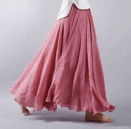 Soepelvallende maxi-rok voor dames | Met structuur