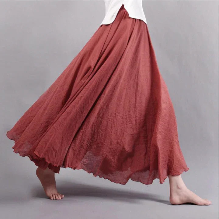 Soepelvallende maxi-rok voor dames | Met structuur