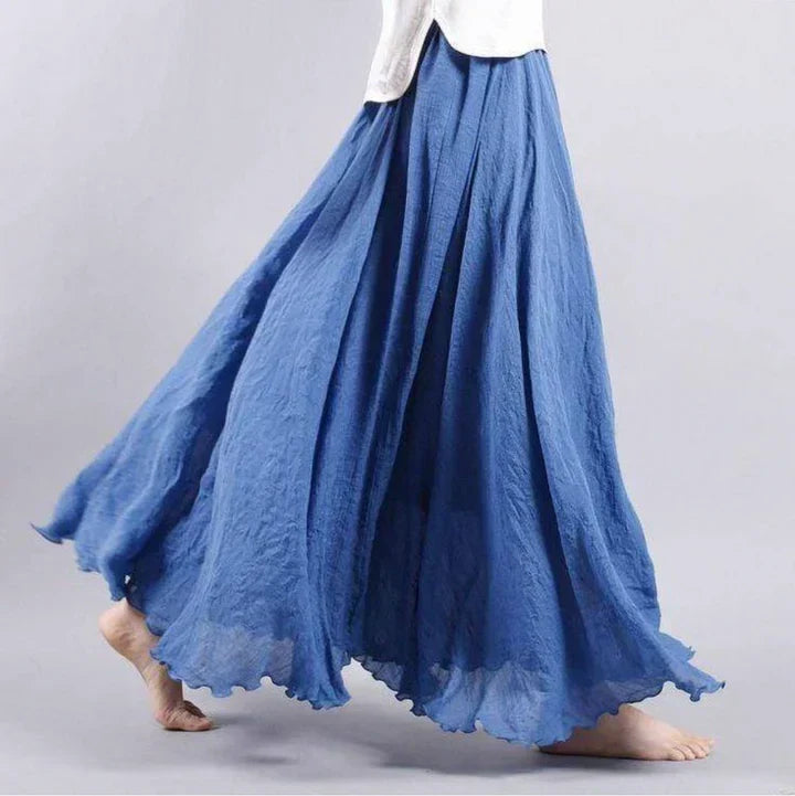 Soepelvallende maxi-rok voor dames | Met structuur