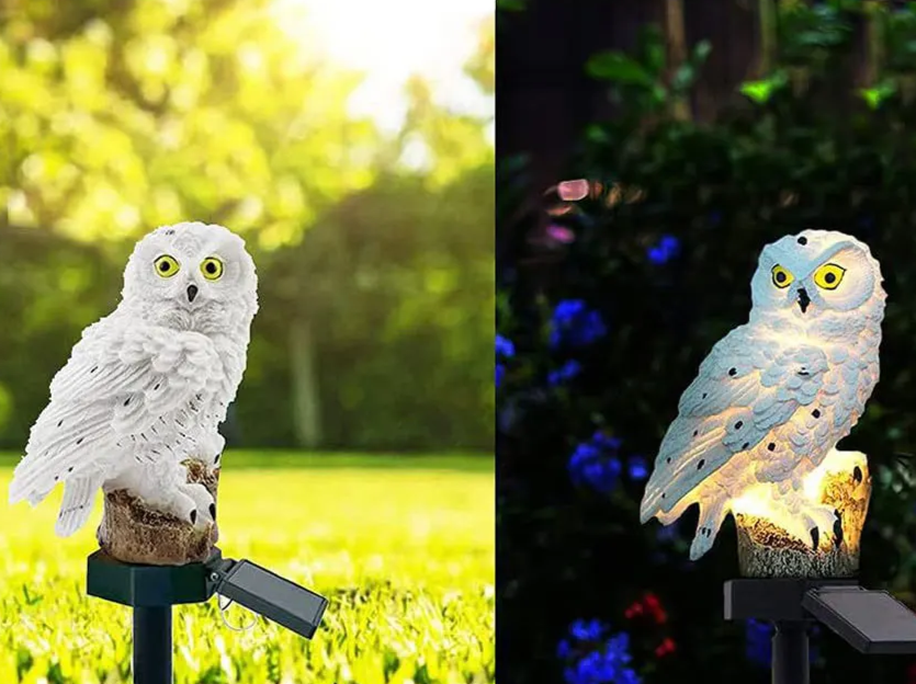 Solar led-tuinverlichting in de vorm van een uil, waterdicht IP65, decoratie met warm wit licht