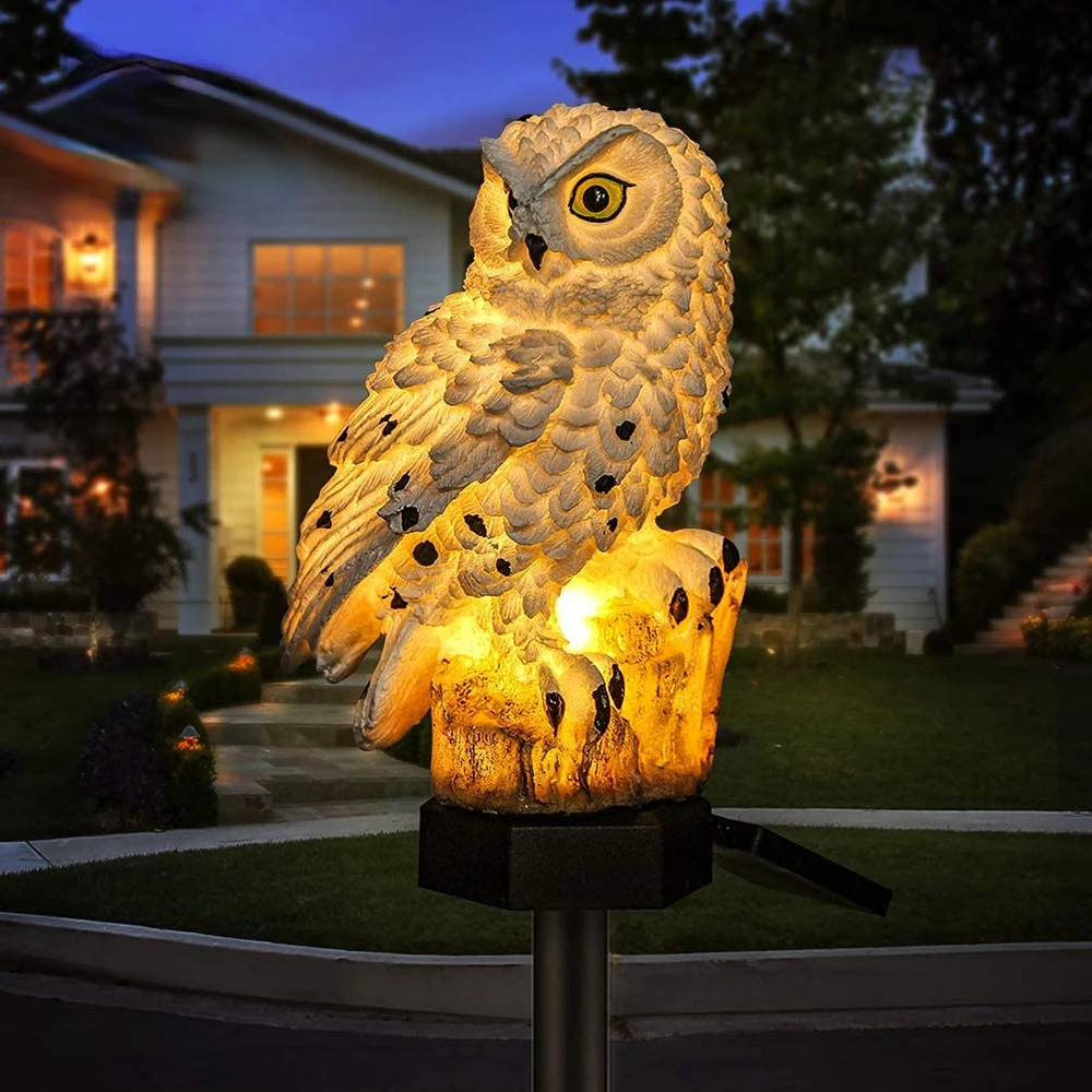 Solar led-tuinverlichting in de vorm van een uil, waterdicht IP65, decoratie met warm wit licht