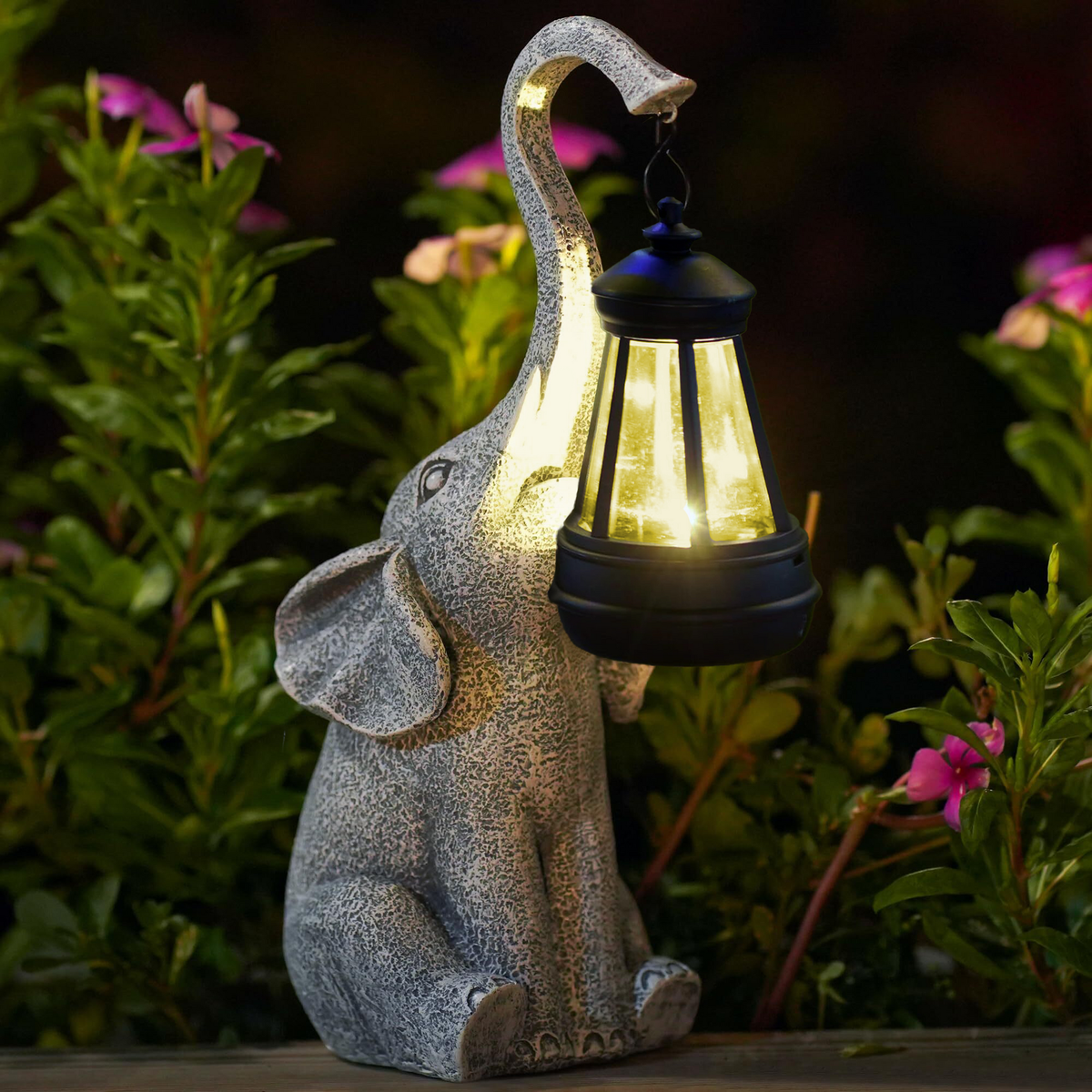 Solar tuinlamp olifant – Warm sfeervol licht