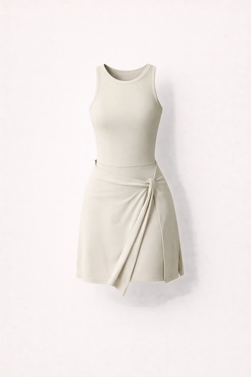Sportieve mini-jurk voor dames met ingenaaide short en hoge halslijn