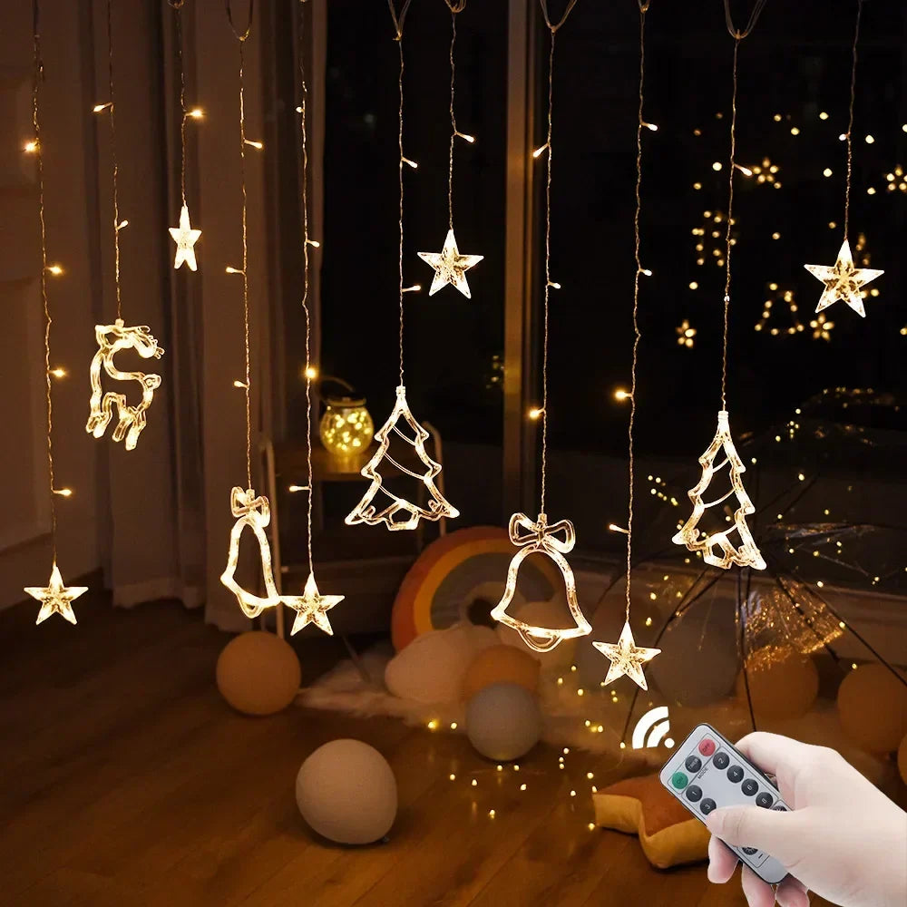 Ster- en maanvormige slinger voor feestdecoratie