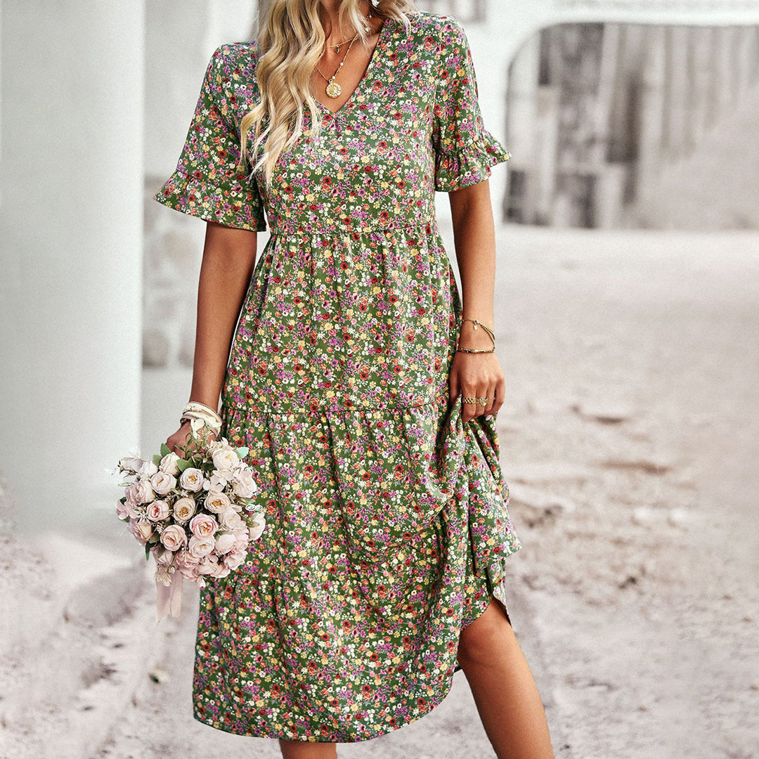 Stijlvolle zomerse midi-jurk met bloemenprint voor dames