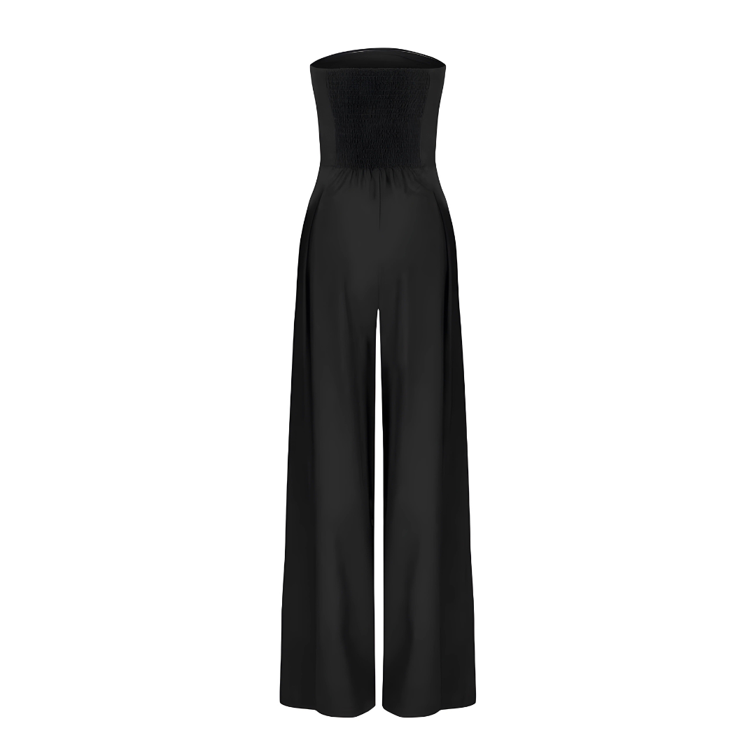 Strapless jumpsuit met wijde pijpen