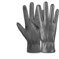 Suède-leren winterhandschoenen met touchscreensupport