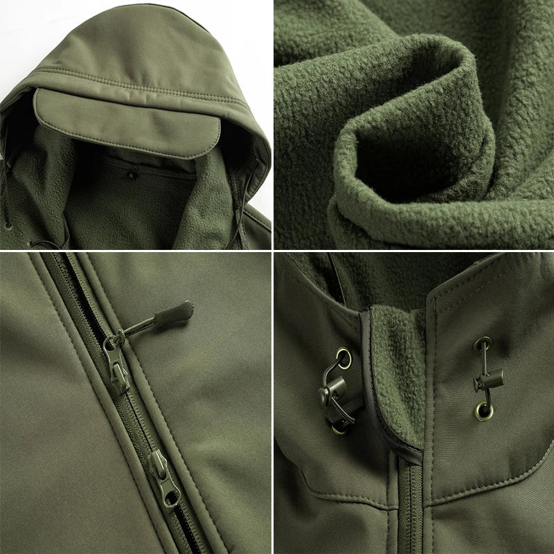 Tactisch Schild | Waterdichte softshell militaire jas voor heren met capuchon