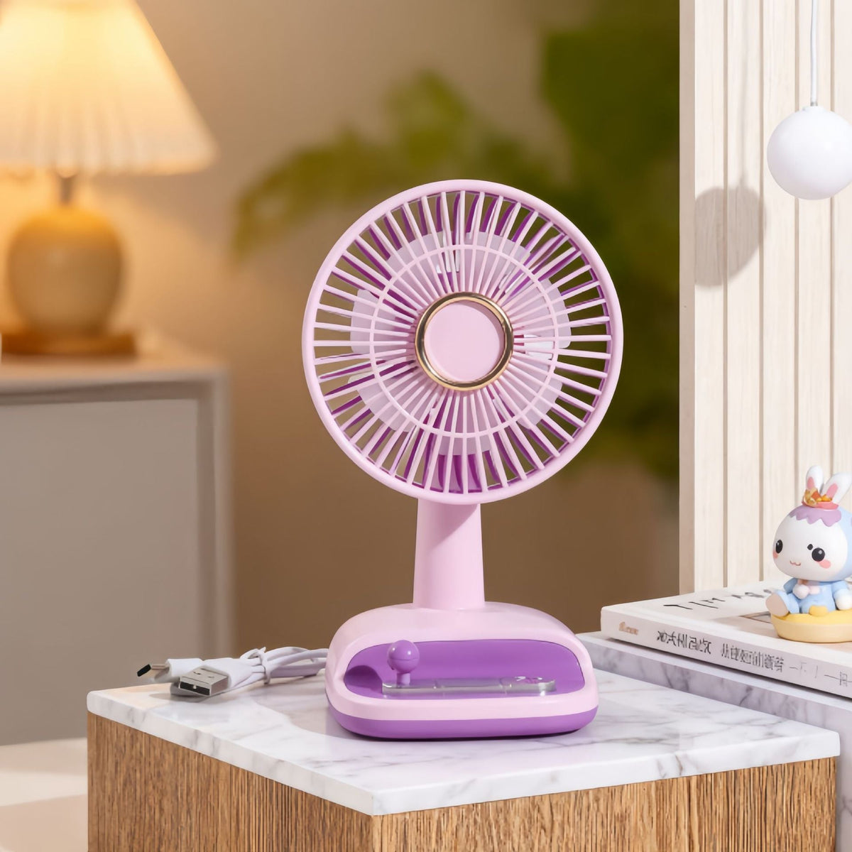 Tafelventilator met flexibele kantelhoek, modern en elegant