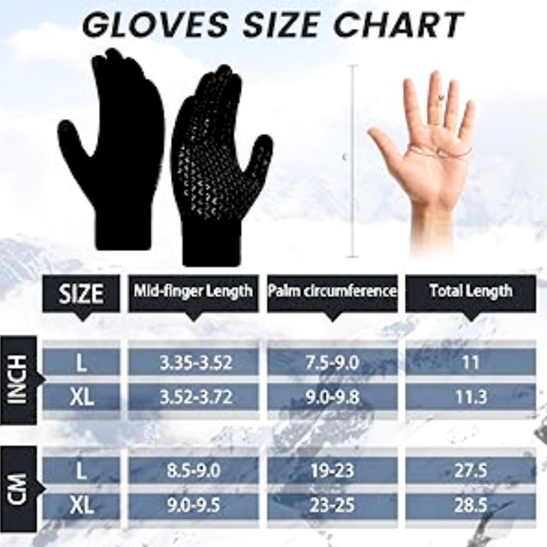 Thermische winterhandschoenen met touchscreensupport