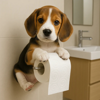 Toiletpapierhouder - Wandhouder in Speels Hondendesign