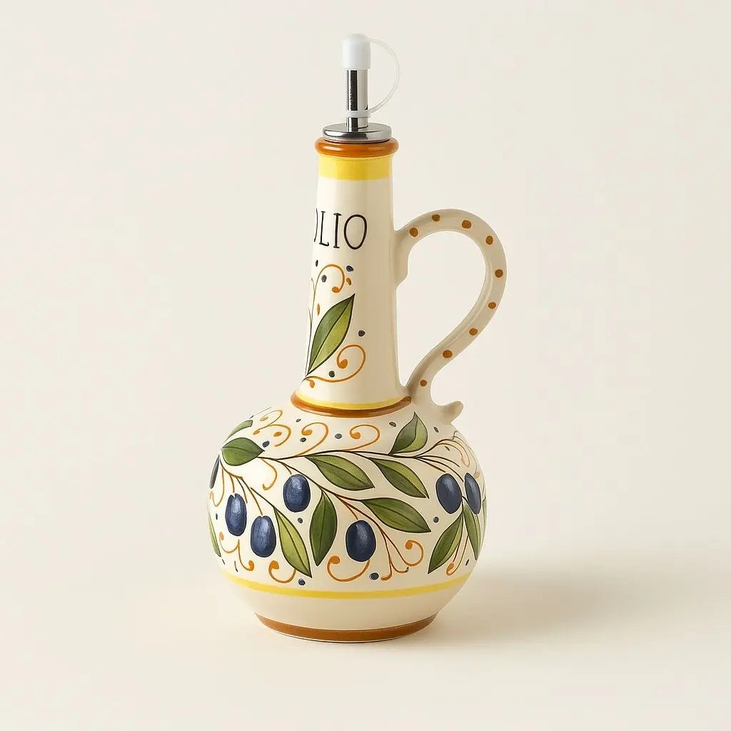 Toscaanse keramische fles voor olijfolie & azijn