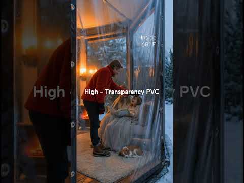 Transparant pvc weerbestendig beschermzeil met ogen voor overkappingen, prieëlen en veranda's, dikte 0,35 mm