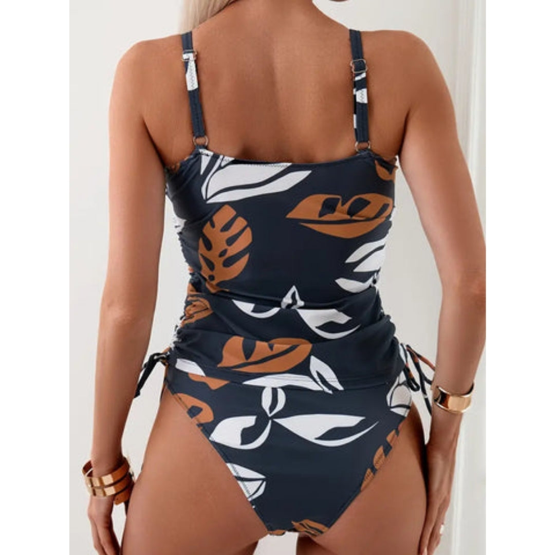 Tropische tankini met hoge taille