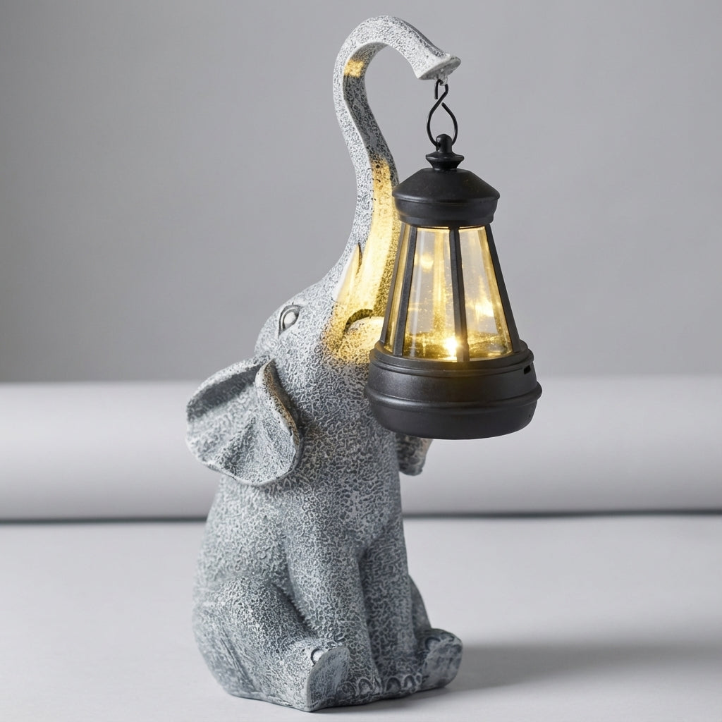 Tuinverlichting op Zonne-energie in de Vorm van een Olifant met Automatische LED-Sfeerverlichting