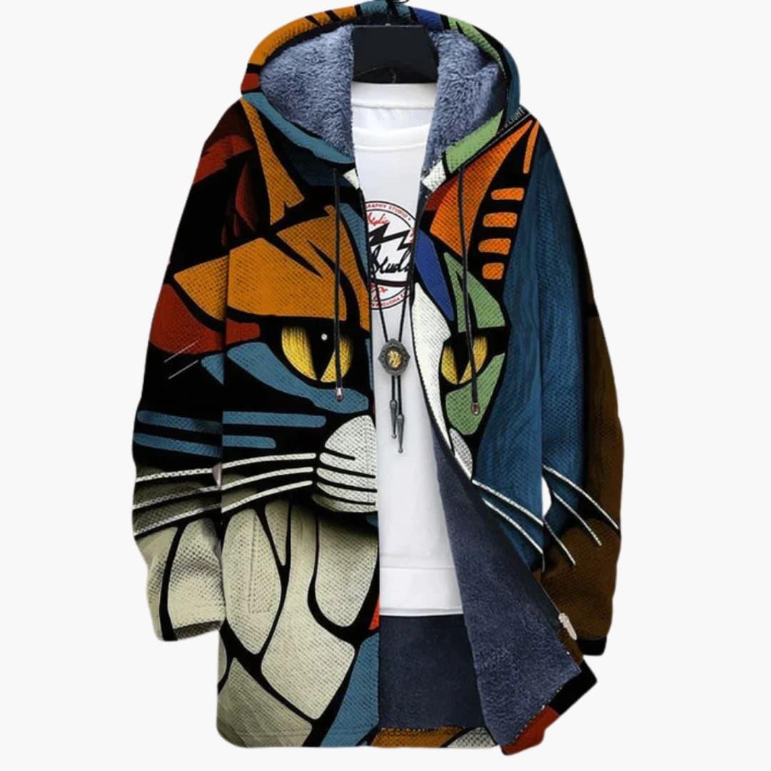 Unisex hoodie vest met kattenprint