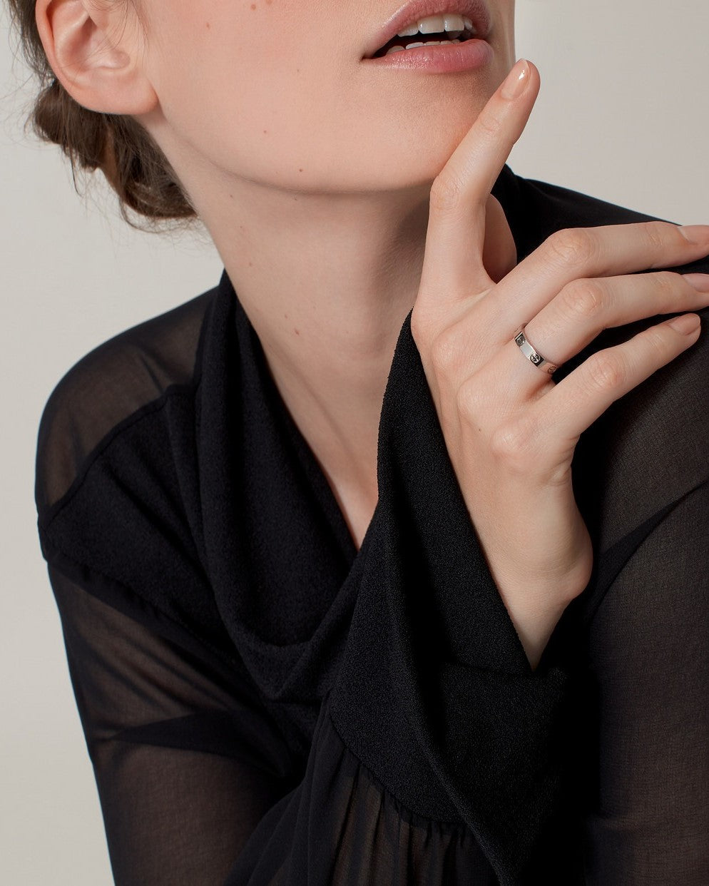 Unisex ring van zinklegering in zilver