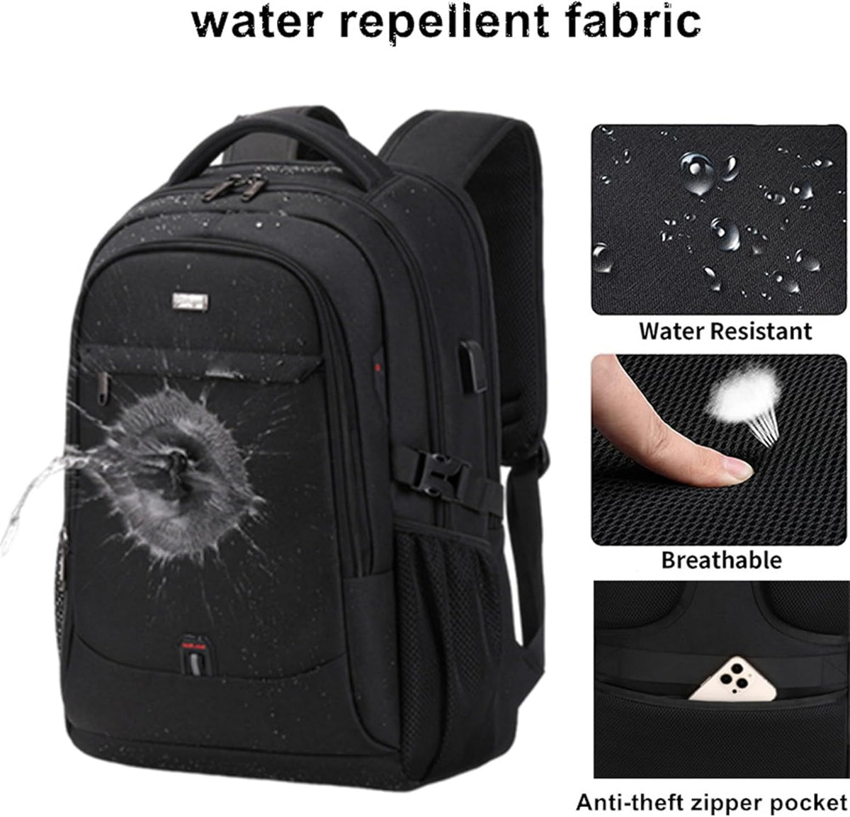 Unisex waterdichte reis- en laptoprugzak met slimme indeling