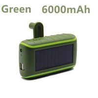 USB powerbank op zonne-energie met handslinger en zaklamp