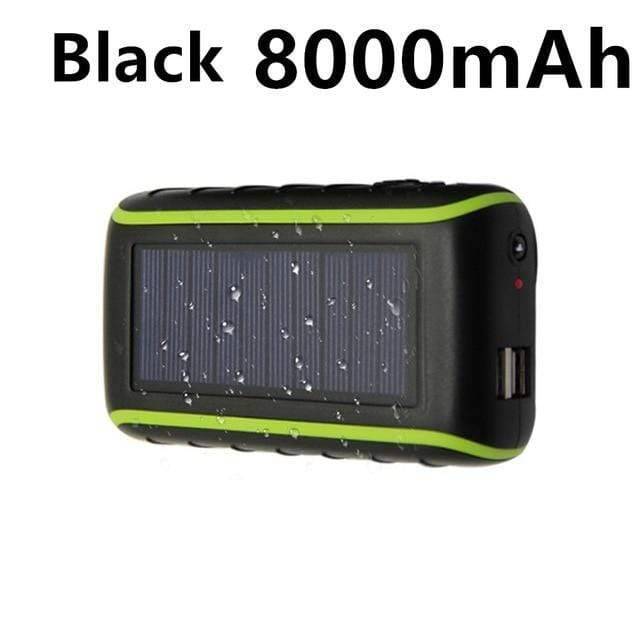 USB powerbank op zonne-energie met handslinger en zaklamp