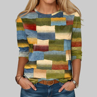 Veelkleurig T-shirt met ronde hals