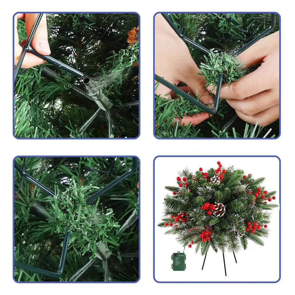 Verlichte kerststruik voor buiten als plantenbakdecoratie