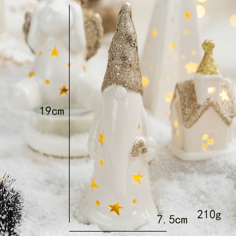 Verlichte tafelkerstboom in glaslook met led-lampjes en sterpiek