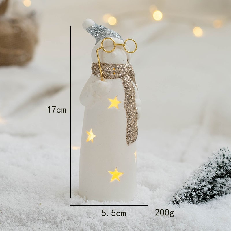 Verlichte tafelkerstboom in glaslook met led-lampjes en sterpiek