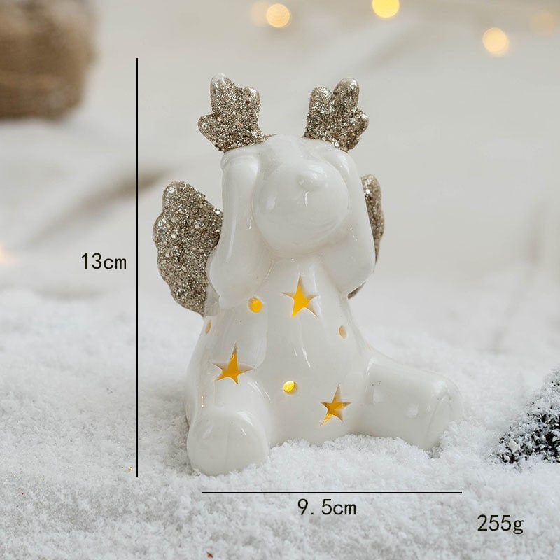 Verlichte tafelkerstboom in glaslook met led-lampjes en sterpiek