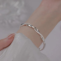 Verstelbare geometrische armband van 925 zilver