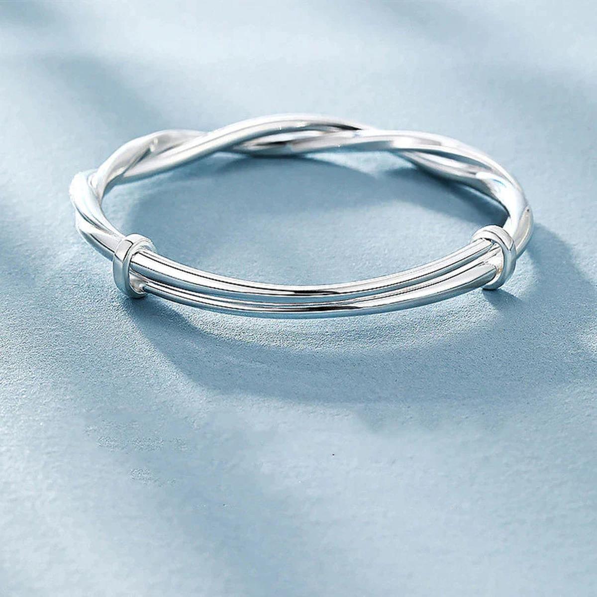 Verstelbare geometrische armband van 925 zilver