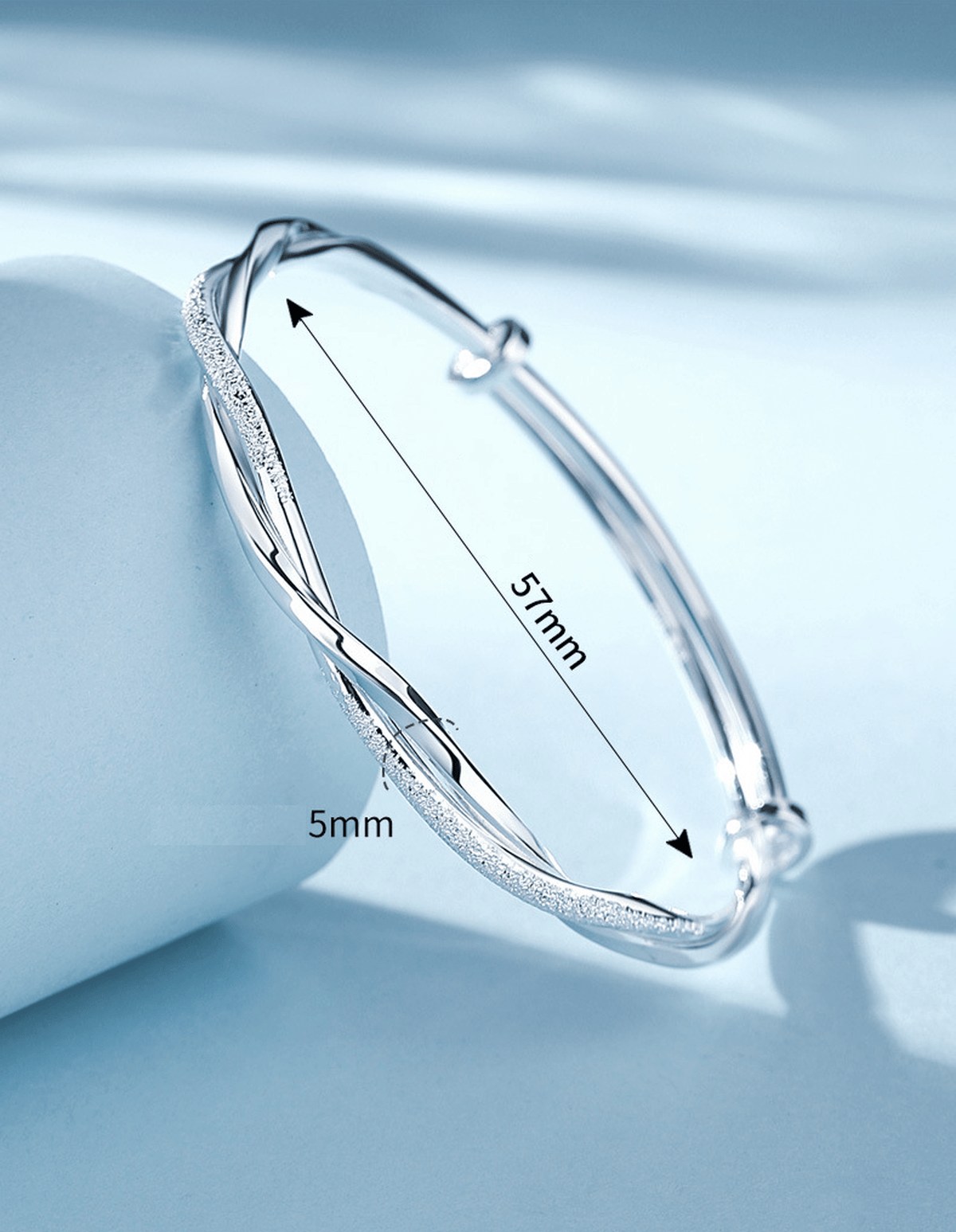 Verstelbare geometrische armband van 925 zilver
