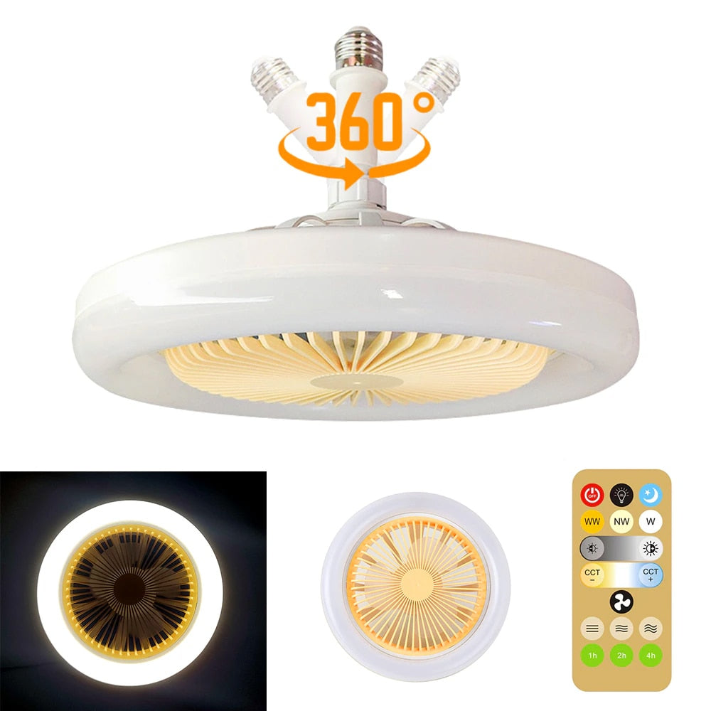 Verstelbare plafondlamp met ventilator