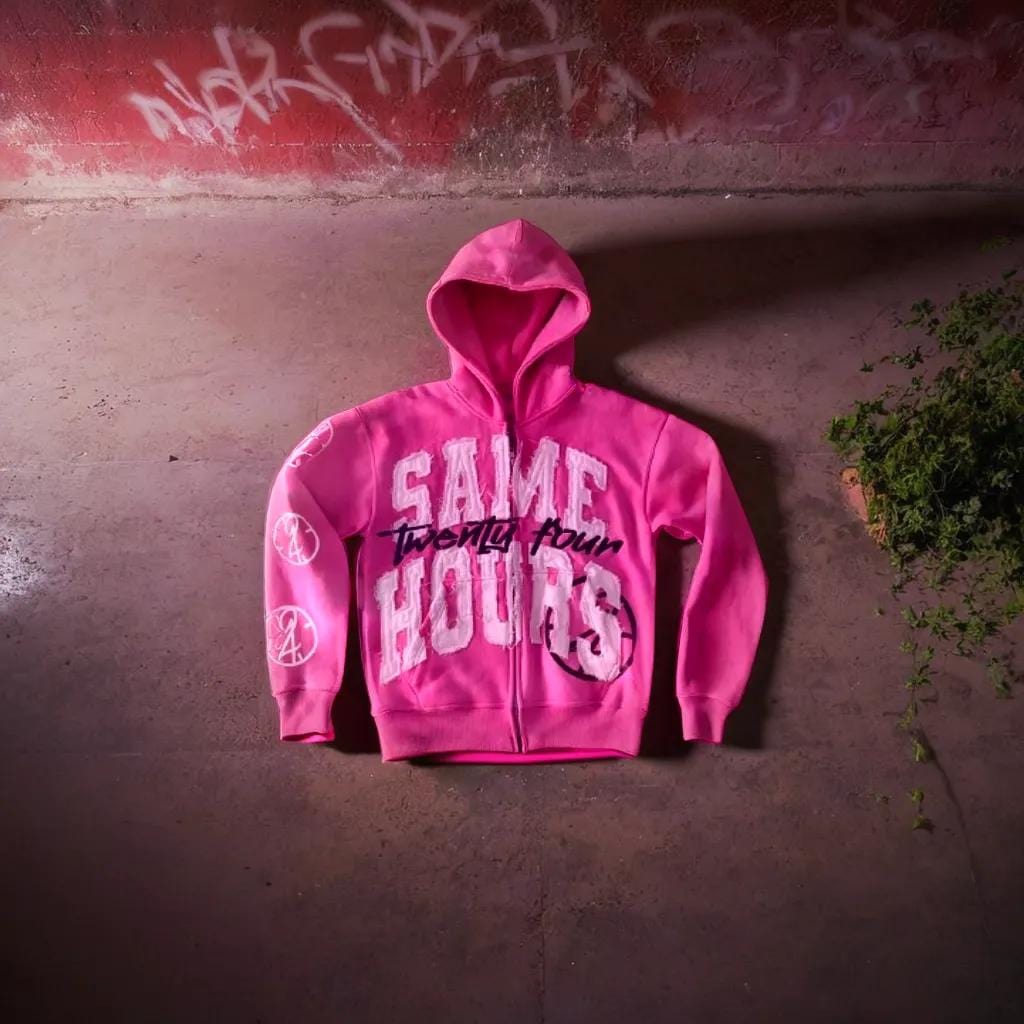 Vest met ritssluiting en 'Same Hours'-opdruk