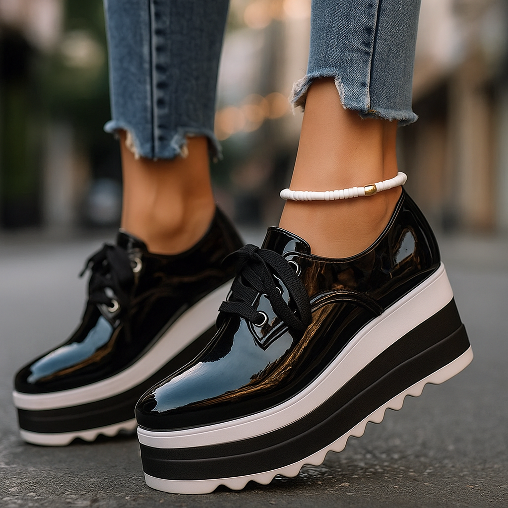 Veterschoenen met platform voor dames