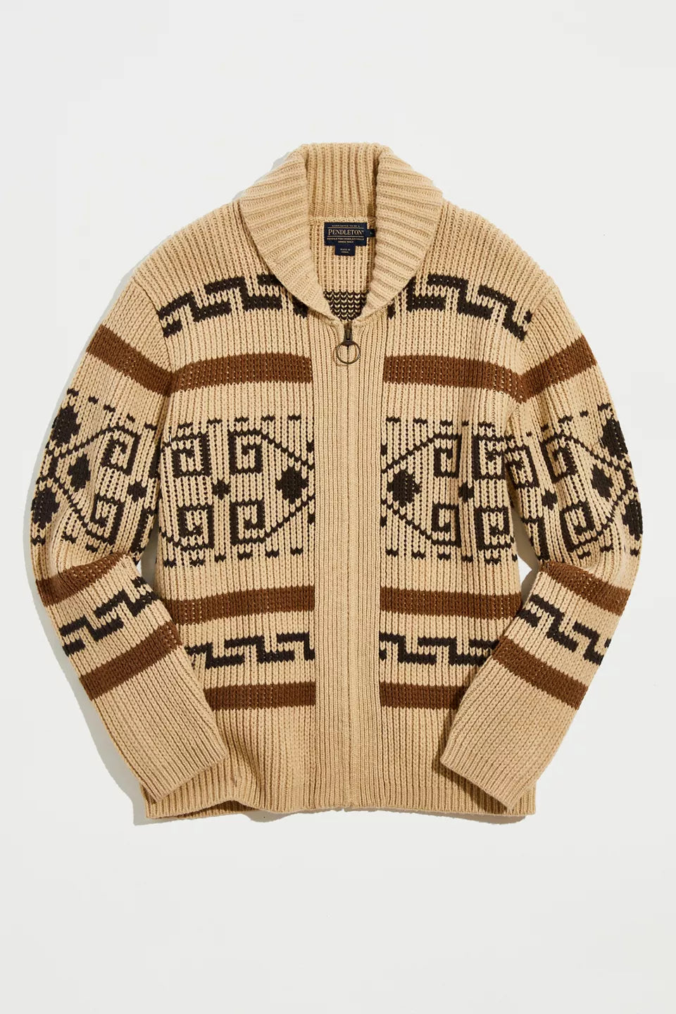 Vintage gebreid jacquardvest voor heren
