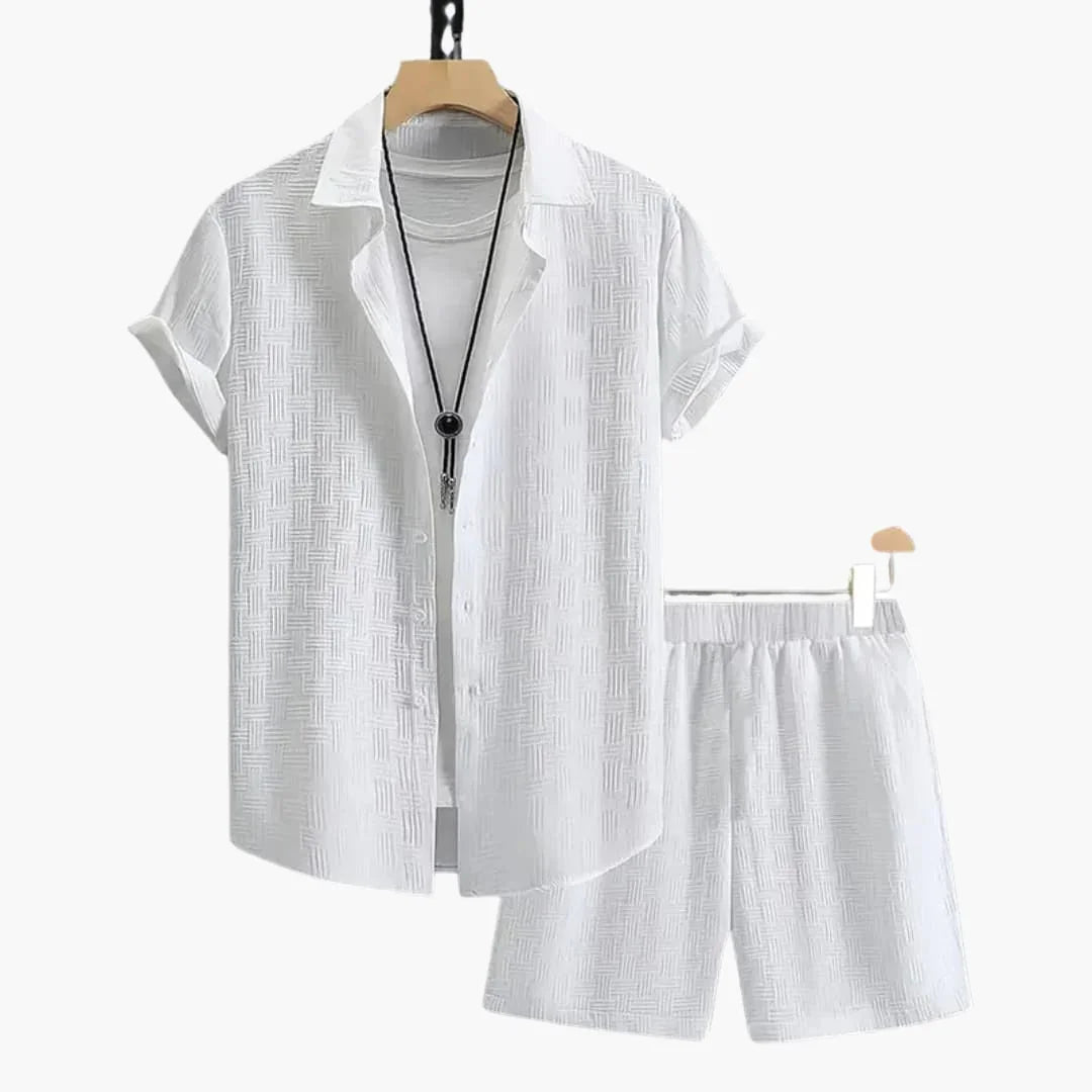 Vintage Herenset met Bermuda en Poloshirt - Zomerse Outfit