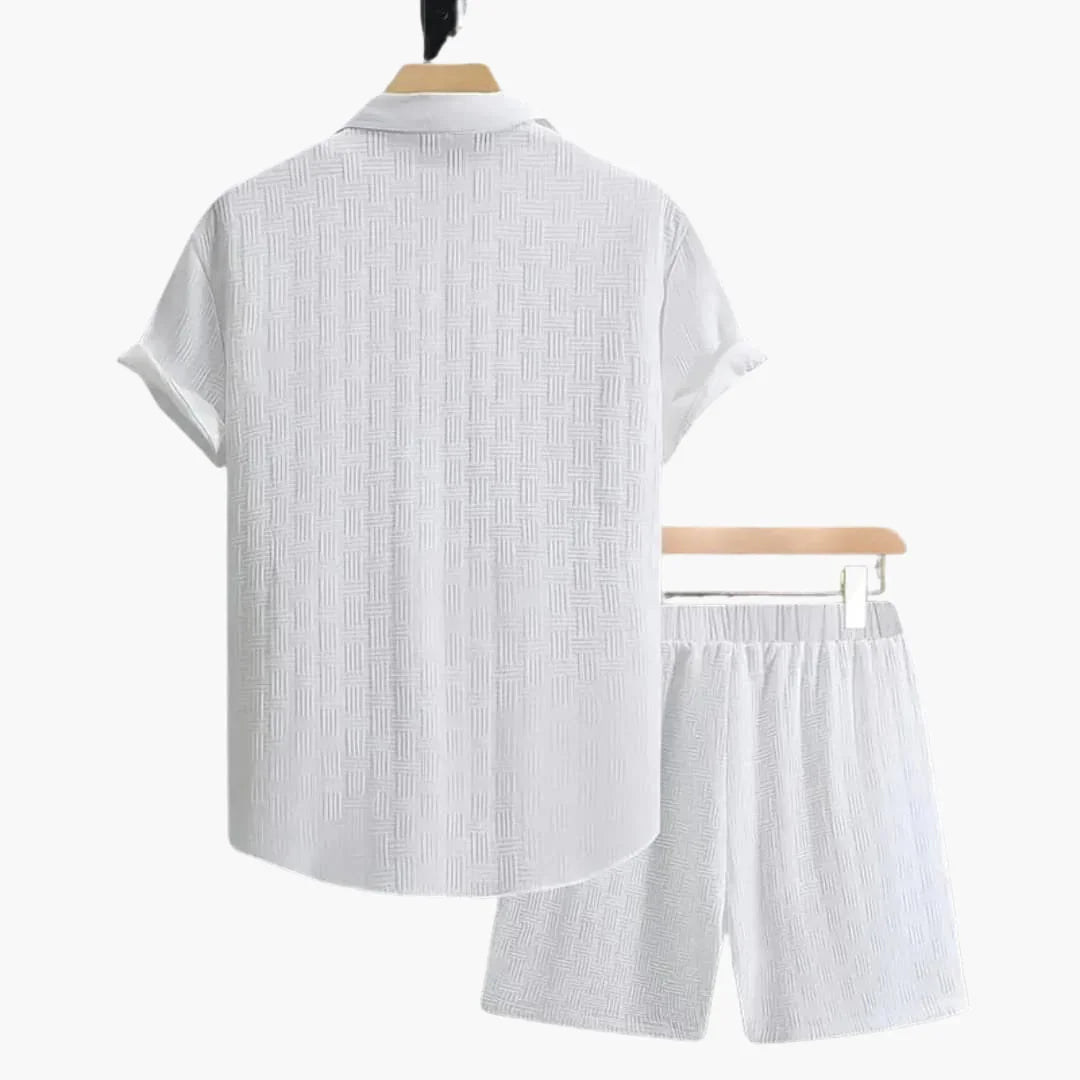 Vintage Herenset met Bermuda en Poloshirt - Zomerse Outfit