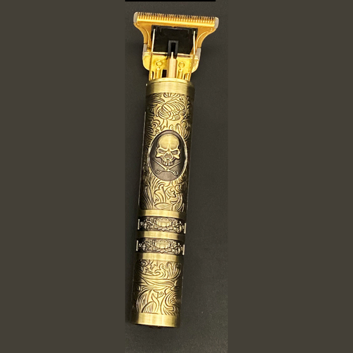 Vintage Tondeuse / Trimmer met Doodskopdesign - Oplaadbaar met Accessoires