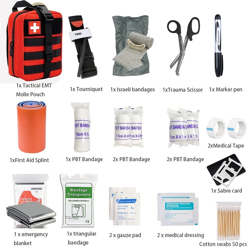 Volledige Eerste Hulp Kit met Tourniquet – Essentiële Survival Kit voor Avonturen
