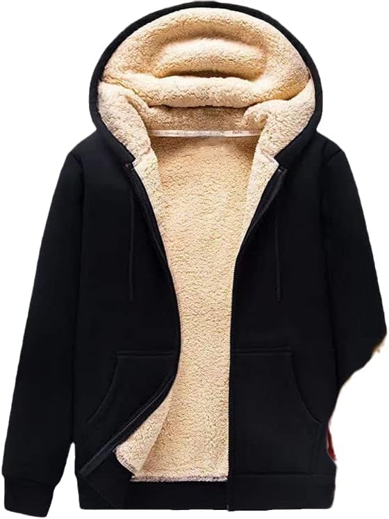 Warme, dikke fleece jas voor heren