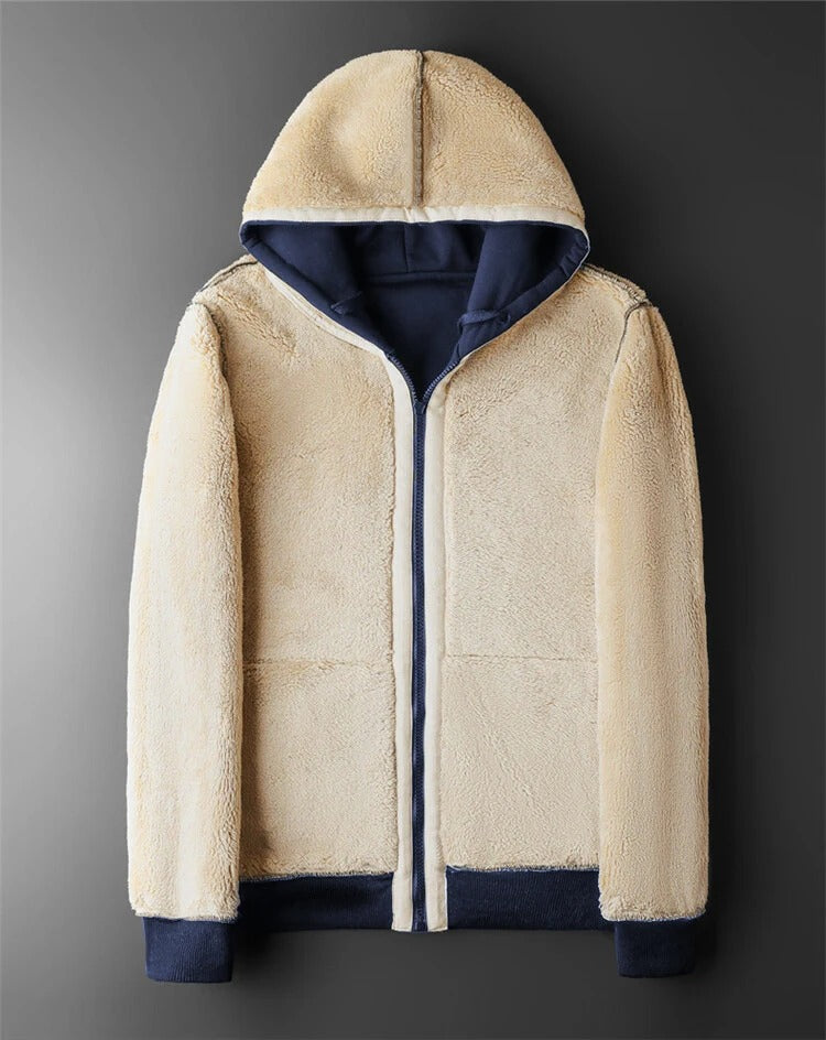 Warme, dikke fleece jas voor heren