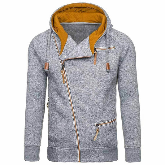 Warme effen hoodie met lange mouwen voor vrije tijd