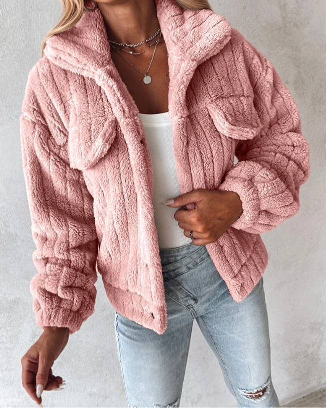 Warme teddy fleece winterjas voor dames