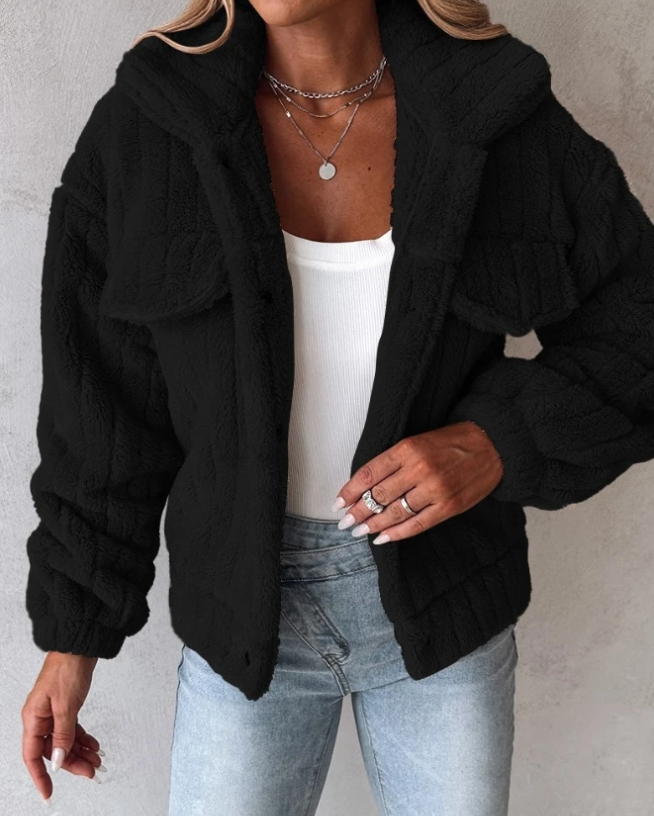 Warme teddy fleece winterjas voor dames